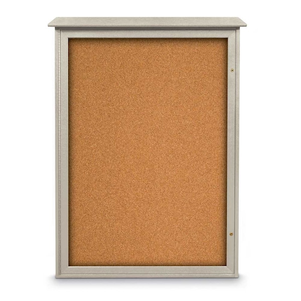 Outdoor Enclosed Combo Board, 72"x36", Brnz Frame/Burgundy & Medium Grey